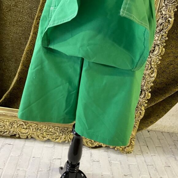 Vintage Green Skort Skirt Shorts 1970 Size 12 Retro Mid Mod 1960 White Belt - Picture 3 of 11